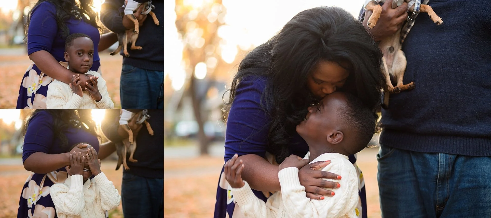 fall family session, leaves